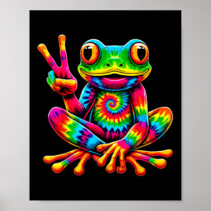 Tie-dye Frog Peace Sign Hippie 