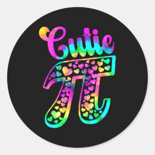 Tie Dye Funny Cutie Pie 3,14 Pi Number Symbol Math Classic Round Sticker