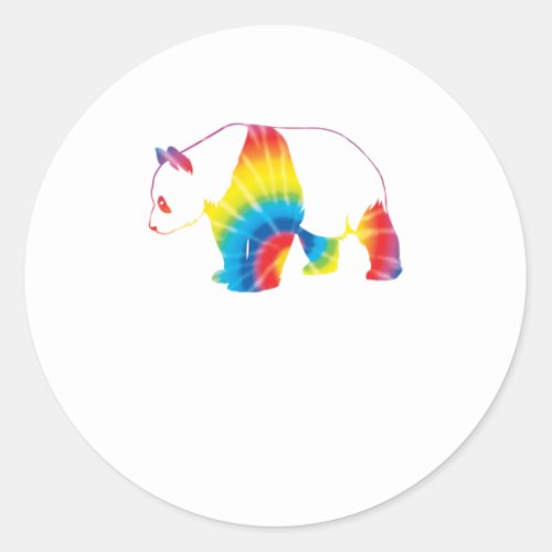 Tie Dye Giant Panda Rainbow Print Animal Hip Classic Round Sticker