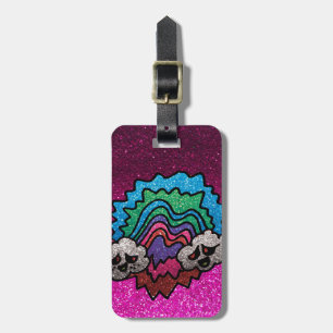 Tie-Dye Glitter Rainbow Cloud Cartoon Kids Travel Luggage Tag