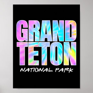 Tie Dye Grand Teton National Park Wyoming Kids Wom Poster