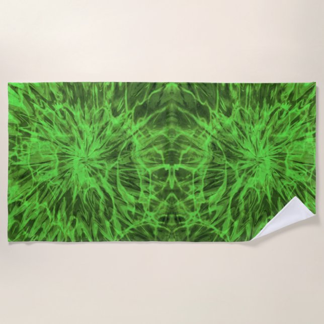 TIE DYE GREEN   BEACH TOWEL (Front)