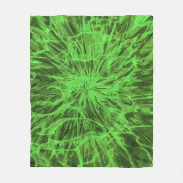 TIE DYE GREEN FLEECE BLANKET (Front)