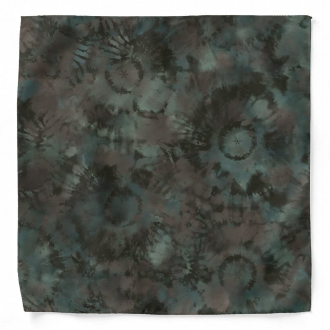 Tie Dye Greens Camouflage Camo Bandana (Front)