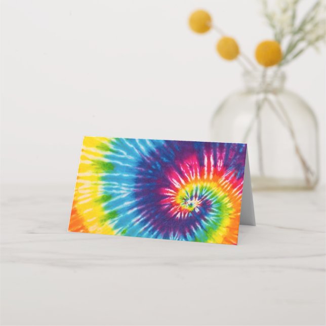 Tie Dye Groovy 70s Place Cards (Front)