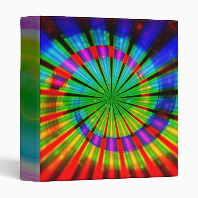 Tie-Dye Groovy Rainbow 3 Ring Binder (Front/Spine)