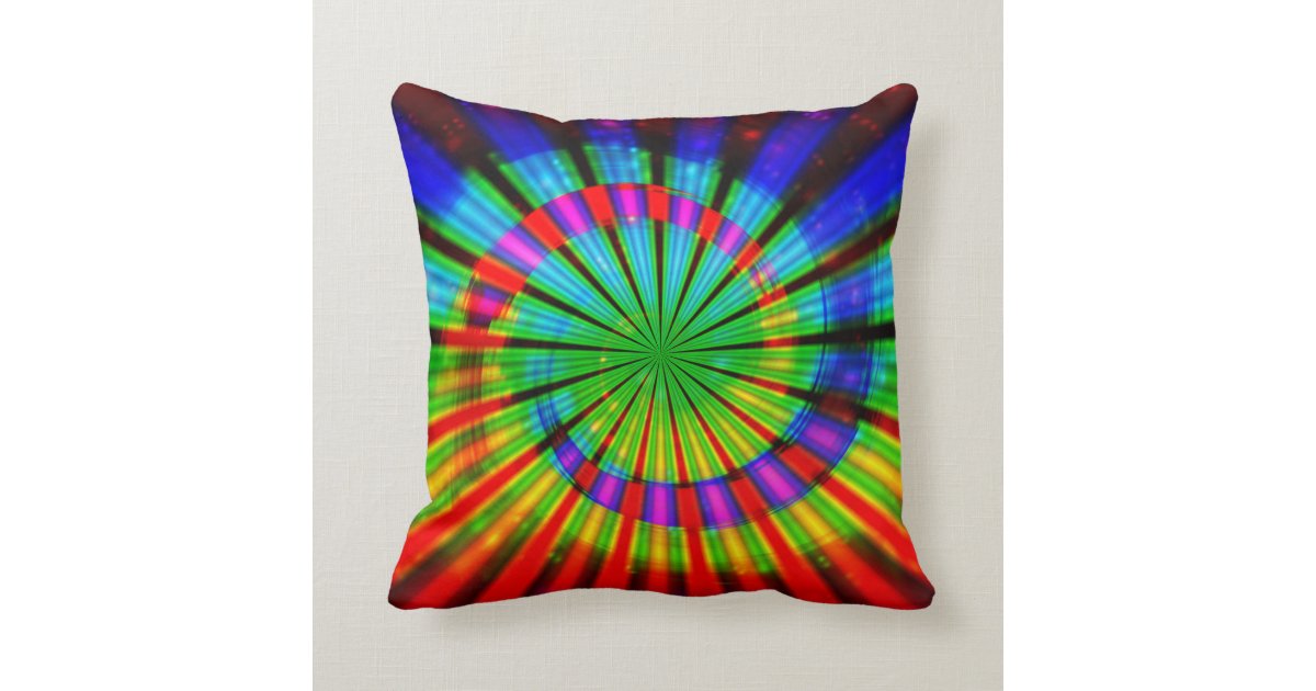 TieDye Groovy Rainbow Throw Pillow