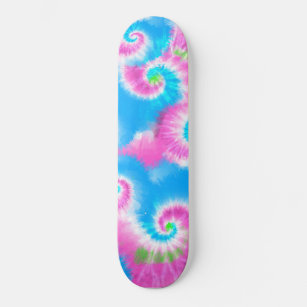 Tie Dye Hand Paint Pink Pattern Skateboard
