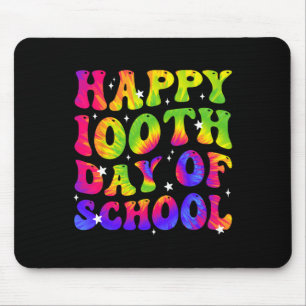 Tie Dye Happy 100th Day Of School Students Kids Te Mouse Pad