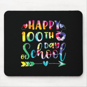 Tie Dye Happy 100th Day Of School Teacher Student  Mouse Pad
