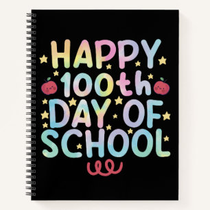 Tie Dye Happy 100th Day Of School Teacher Student Notebook