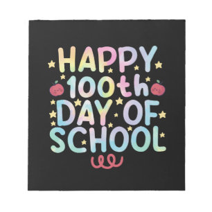 Tie Dye Happy 100th Day Of School Teacher Student Notepad