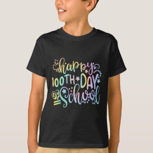 Tie Dye Happy 100th Day Of School Teacher Student T-Shirt