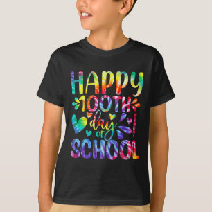 Tie Dye Happy 100th Day Of School Teacher Student T-Shirt