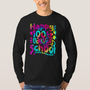Tie Dye Happy 100th Day Of School Teacher Student  T-Shirt