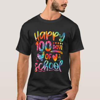 Tie Dye Happy 100Th Day Of School Teacher Student  T-Shirt