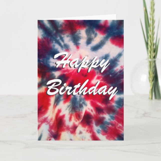 Tie Dye Happy Birthday Card (Front)