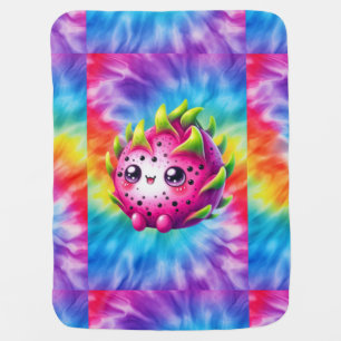 Tie-Dye Happy Dragon Fruit Baby Blanket