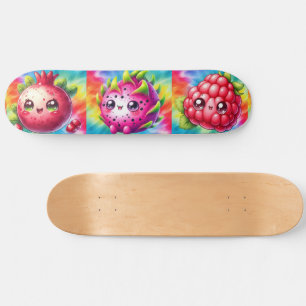 Tie-Dye Happy Dragon Fruit Skateboard