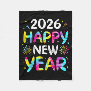 Tie Dye Happy New Year 2026 Family Matching New Ye Fleece Blanket