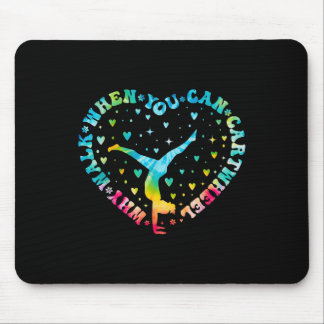 Tie-dye Heart Cartwheel Gymnastics Cheerleader Gym Mouse Pad
