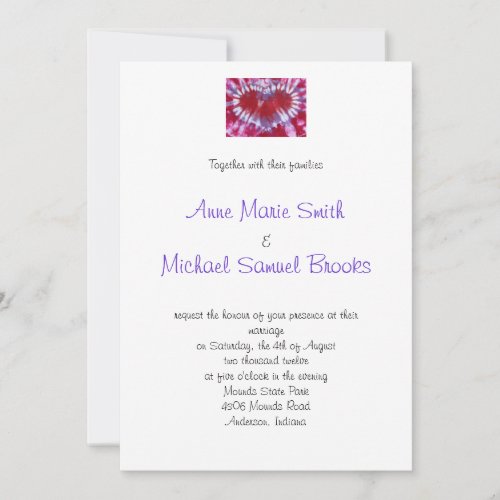 Tie Dye Heart Invitation
