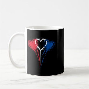 Tie Dye Heart Usa Flag Colors White Red Blue 4th Coffee Mug