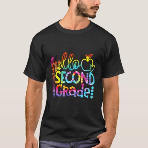 Tie Dye Hello 2nd Second Grade Back To School Firs T_Shirt