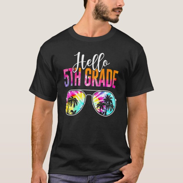 Tie Dye Hello 5th Grade Teacher First Day Of Schoo T-Shirt (Front)