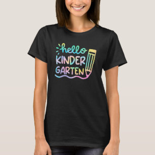 Tie Dye Hello Kindergarten Teacher Student 1st Day T-Shirt