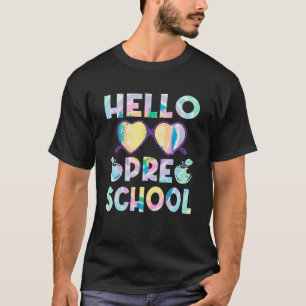 Tie Dye Hello Preschool Welcome Back To School Tea T-Shirt