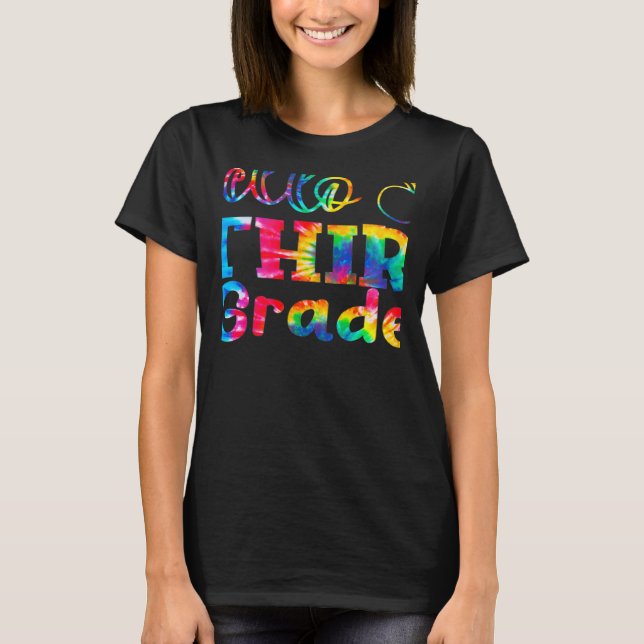 Tie Dye Hello Third 3rd Grade First Day Of School  T-Shirt (Front)