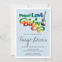 Tie Dye Hippie Baby Shower Invitation