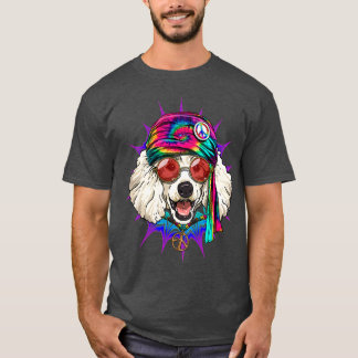 Tie Dye Hippie Poodle Hippiness Peace Love Dog T-Shirt