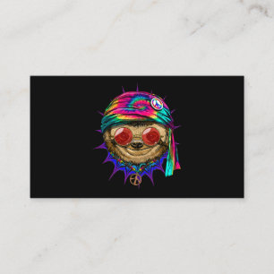 Tie Dye Hippie Sloth Hippiness Peace Love Sloth 68 Business Card