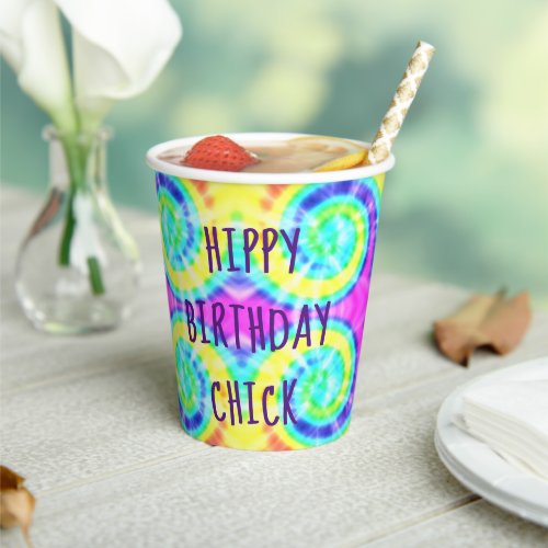 Tie Dye Hippy Birthday Paper Cup