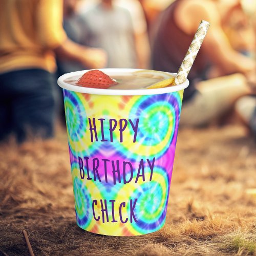 Tie Dye Hippy Birthday Party Paper Cups