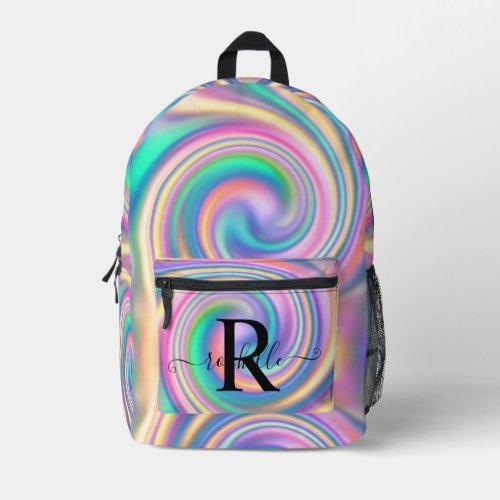 Tie Dye Holographic Psychedelic Cool Teens Printed Backpack