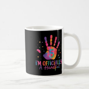 Tie Dye I'm Officially A Handful Five 5th Birthday Coffee Mug