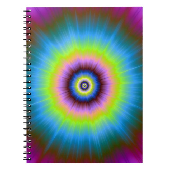 Tie-Dye in Blue Pink Yellow Notebook (Front)