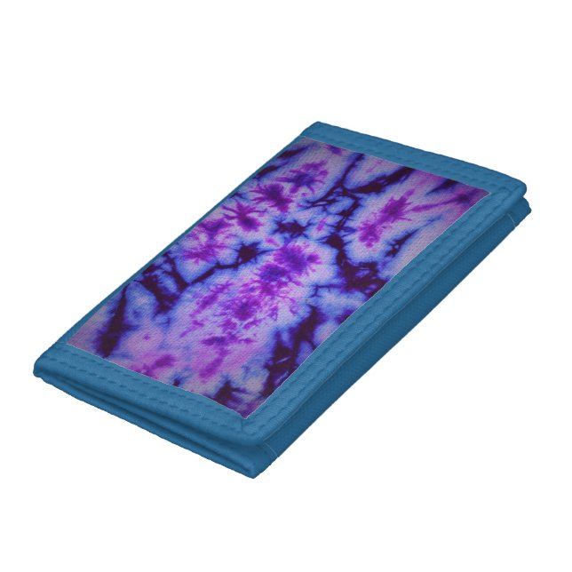 Tie Dye in Purple and Blue  Trifold Wallet (Bottom)