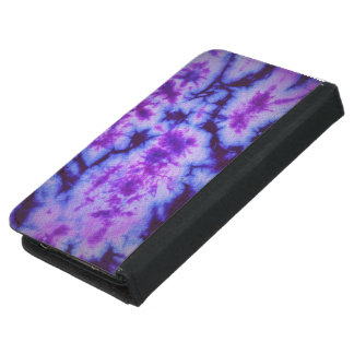 tie dye in shades of blue & purple samsung galaxy s5 wallet case