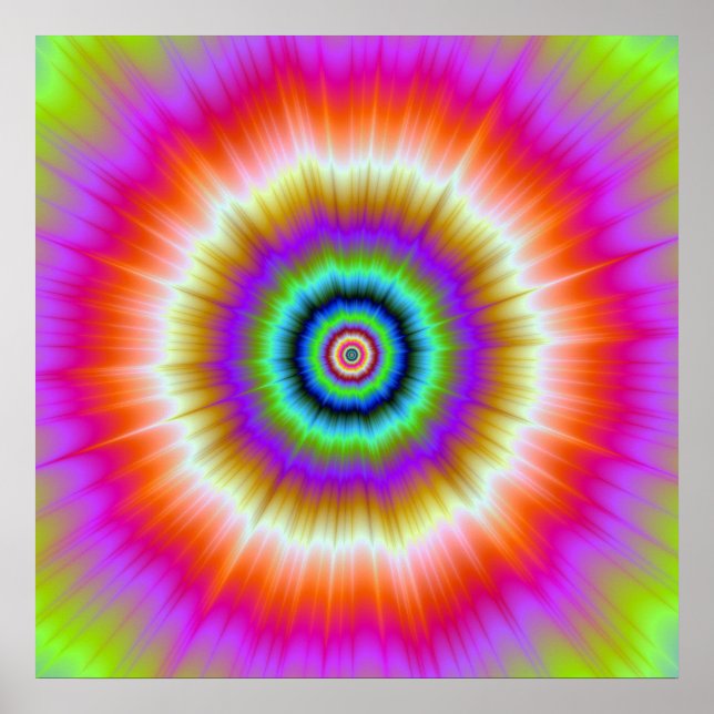 Tie-Dye in Violet Red and Green Poster (Front)