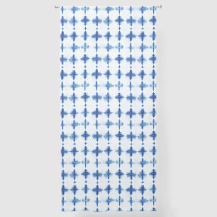 Tie Dye Indigo Blue Shibori Geometric Pattern Sheer Curtains