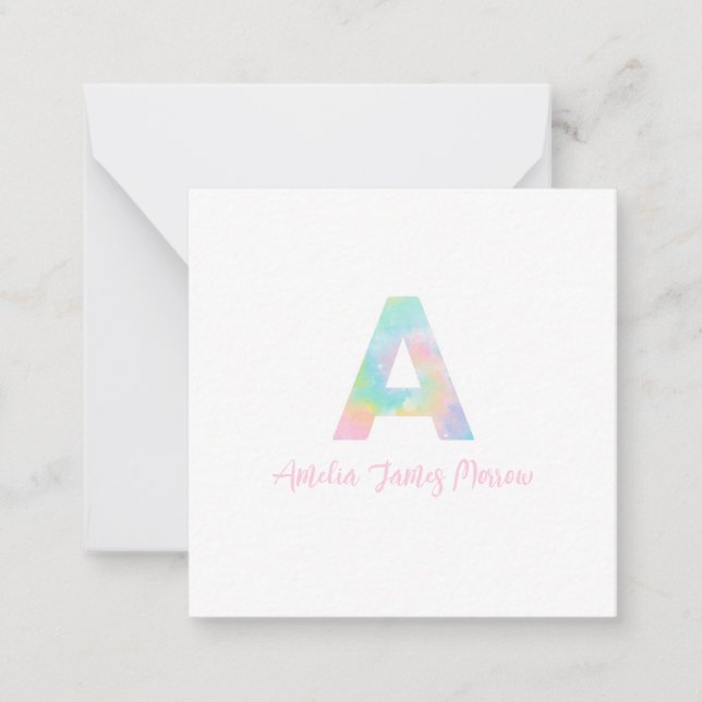 Tie Dye Initial Name Card Letter "A" (Front)