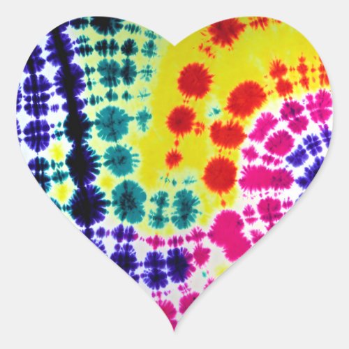 Tie Dye Inked Psychedelic Spiral Surface Art  Heart Sticker