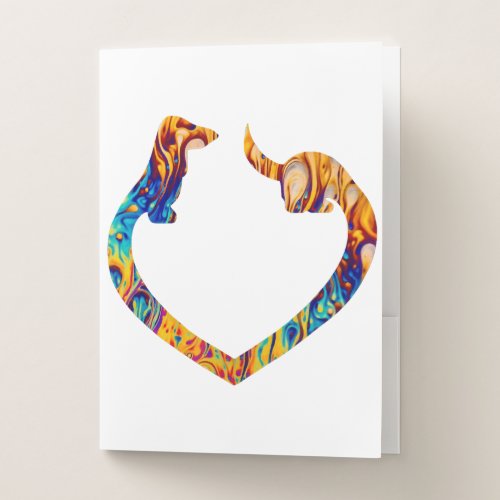 Tie Dye Inspired Print Dachshund Wiener Dog Lover Pocket Folder