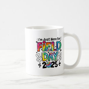 Tie Dye Just Here For Field Day 2025 Peace Sign Te Coffee Mug
