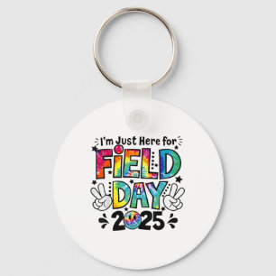 Tie Dye Just Here For Field Day 2025 Peace Sign Te Keychain