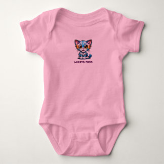 Tie Dye Kitty Cat Says Love Meee Baby Bodysuit